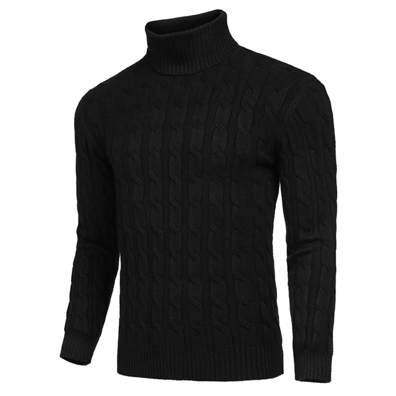 MaxR™ | Rollkragenpullover mit Zopfmuster in Elfenbein